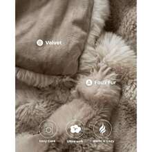 Ultra Soft Cozy Faux Fur Throw Blanket, Fuzzy Plush Thick Bubble Blanket, Oversize Luxury Fluffy Blanket For Couch, Bed, And Living Room, 60x80 Inches, Tie-Dye Light Taupe,40008335 - 青檸色 - 查看 5