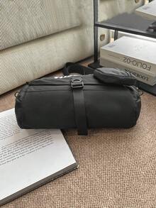 男士休闲单肩包，适合日常通勤、旅行、购物和散步等多种场合。 - 黑色 - 查看 8