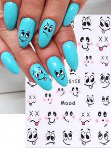 Cute Cartoon Eyes Nail Stickers, Nail Art Decals, DIY Manicure, Great For Nail Salons And Retail Nails Nail Supplies - Multicolor - View 3