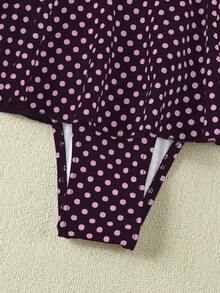 女士复古波点黑粉撞色挂脖比基尼，荷叶边度假风性感两件式泳衣，适合海滩、夏季、春季穿着，2026年女士生日装、健身服、优雅连衣裙、度假装、休闲上衣 - 彩色 - 查看 6