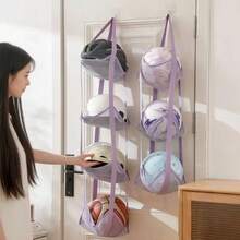 1pc Multi-Function Basketball, Volleyball, Soccer Ball Storage Hanging Bag, 3-4 Layer Suspendable Ball Organizer Holder, Sports Equipment Storage Rack For Home - Multicolor - View 1