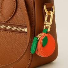 Unisex Cute Fruit PU Leather Keychain Coin Purse Earphone Holder - Blueberry Purple - Multicolor - View 6