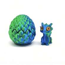 1个3D打印迷你可爱龙蛋，翻转即可展现萌萌的小龙模型，创意装饰模型，适合家居和办公场所，是送给亲朋好友的最佳手工工艺品礼物，眼睛颜色随机。 - 彩色 - 查看 10