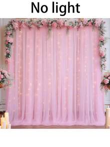 2片装白色薄纱背景幕布,2026新年装饰横幅,白色婚礼拱门面纱幕布,婚礼派对背景布,新娘送礼会生日派对装饰,婚礼用品,婚礼装饰网纱,婚礼回礼,情人节装饰,舞台装饰网纱,返校季和情人节 - 粉色 - 查看 3