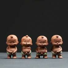 Figuras de cerámica creativas, niño orinando, adornos de mascota deé, rociador de agua, pequeño monje, accesorios de juego deé boutique, muebles - relajado - Ver 3