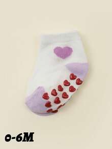 10/5双装防滑婴儿袜，室内地板袜，女婴袜，心形袜，春夏秋季 - 彩色 - 查看 6