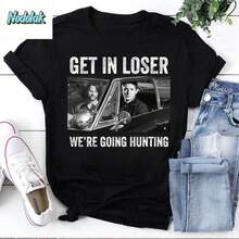 Get In, Loser, We're Going Hunting -  Vintage T-Shirt,  Shirt,  And Sam Winchester Shirt - 黑色 - 查看 6