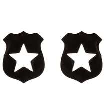 1 Pairs Shield Star Stud Earrings With A Hollowed-Out Five-Pointed Star Pattern, Suitable For Daily Wear Or To Pair With Casual And Street Style Clothing - GED437 - View 5