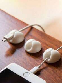 1pc/10pcs Desktop Cable Organizer Clips For Data/Earphone/Charging Cables, Bedside Cable Management, 50 Pages/Book, 4 Books/Set, Funny Notebook - Multicolor - View 2