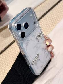 闪亮粉末梦幻立体蝴蝶结手机壳，轻奢时尚个性化防摔保护壳，兼容苹果17/苹果17 Pro Max/苹果16 Pro Max/苹果15 Pro/苹果14/苹果13/12/11，适合作为圣诞礼物送给家人/朋友/姐妹/女友。 - 無色 - 查看 5