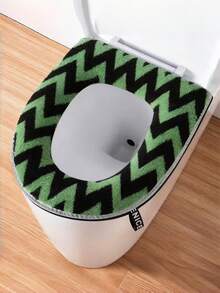 Thickened Zipper Toilet Seat Cover, Warm For Winter - Multicolor - View 8