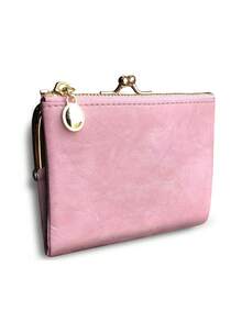 MIYIN Kiss Lock Credit Card Small Bi-Fold Zipper Women Wallet Portable Cash White-Collar Workers For Female College Work Business Commute Office For Anniversary For Couple For Birthday Gift On Valentine Day Gift Gift For Women Wallet Purse Wallet Small Wallet - Pink - View 7