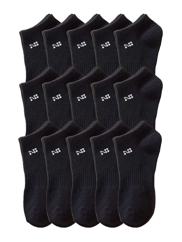 20/15/12/10/5/3/1 Pairs Comfortable Breathable Men's Socks, Letter Decorated Ankle Socks, Invisible Socks, Double-Line Anti-Slip Design, White/Black, Low-Cut Socks, Ankle Socks, Soft & Comfortable Breathable, Suitable For Business, Casual, Home, Sports, College Style And More Occasions, All Seasons, Random Color Delivery - Multicolor - View 38