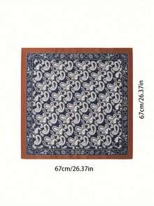 1pc Men's Vintage Small Square Scarf, Suit Pocket Square, Neckerchief, Casual Headscarf, Paisley Pattern - Multicolor - View 2