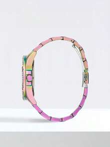 Guess Crystal Queen Series Women's Quartz Watch, Hollow Dial, Stainless Steel Case, 40mm Diameter, Elegant Ladies Watch, Suitable For Daily Wear, Birthday, Anniversary, Valentine's Day Gift - Purple - View 2