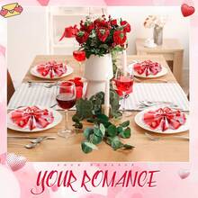 12pcs Heart Shaped Napkin Rings, Red Metal Heart Napkin Rings, Suitable For Table Decor, Wedding Party Favors, Valentine's Day, Party Gatherings And Daily Use - Multicolor - View 3