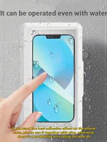 360°旋转防水手机支架,适用于淋浴,可触摸,适用于浴缸、厨房、墙壁和浴室,适用于最大6.8英寸的手机,无需钻孔 - 彩色 - 查看 3