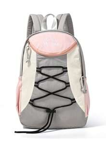 Unisex Fashion Backpack, Minimalist Hiking Bag With Multiple Pockets For Organized Storage, Stylish Drawstring Decor, Suitable For Outdoor, Commute, Travel - Multicolor - View 13