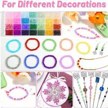1250pcs/100pcs 6mm Glass Beads Bracelet Making Kit, Includes 28 Colors Crystal Glass Beads, Alloy Pendants, Beading Thread, Suitable For DIY Bracelets, Necklaces, Earrings, Crafts, Great For Beginners (Random Colors)