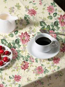 1件复古优雅花卉图案桌布，方形印花桌布，适合家庭聚会、野餐、厨房和餐桌装饰、咖啡桌罩，耐用桌布垫，四季皆宜的家居装饰桌布垫 - 多色A - 查看 2