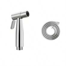 1pc Stainless Steel Handle Spray Nozzle, Suitable For Bathroom, Kitchen And Toilet Cleaning