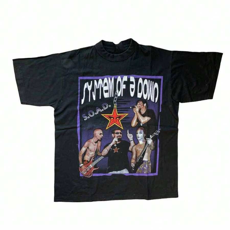 Live In Concert System Of A Down Band Shirt Classic Black Unisex S-5XL - Black - View 1