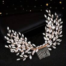 1pc Elegant Glass Hair Comb, Bridal Wedding Hair Accessory, All Season - Color - View 4