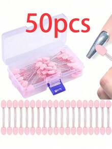 50pcs/Box Double-Sided Eyeshadow Sponge Makeup Brushes, Metal Nail Powder Applicator, Disposable Nail Brushes With Box, Nail Salon Supplies (50pcs-Pink), Eyebrow Brush, Eyeshadow Brush, Spoolie Brush, Spoolie Brush - Multicolor - View 16