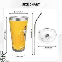 304 Stainless Steel Double Silver Edge Vacuum Insulated Drum 340g - Reusable Travel Cup With Stainless Steel Straw - This Is A Stainless Steel Water Cup About The Manny Machado Theme - Leak Proof, Sweat Proof, Can Maintain Hot And Cold Temperatures For Hours, Frees Of Bisphenol A, Suitable For Car Cup Holders, Very Suitable For Match Days, Sports Events, Commuting, Office Rest And Outdoor Activities, Durable Double Wall Structure Fashionable Fan Gift - Silver - View 3