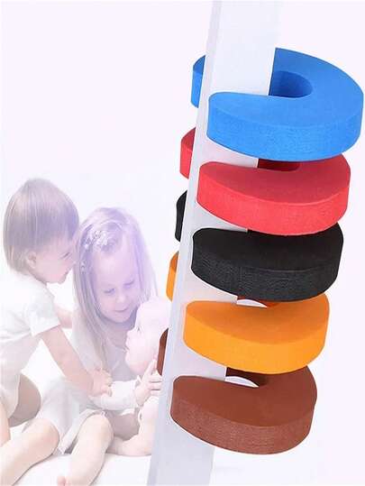 10pcs Bear-Shaped Child- Drawer Door Finger Pinch Guard, No Drilling Required, Soft & Durable Foam Material, Prevents Slamming, Protects Baby/Toddler Safety, Prevents Child Or Pet From Being Locked In Room, Baby Products