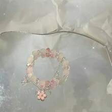 A Glass Bead Bracelet, Women's Accessory Bracelet, Suitable For Everyday Work Wear - Pink - View 3