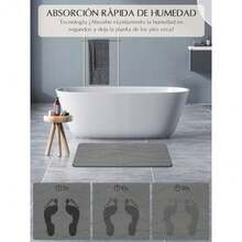CYPNTapete de Baño de Piedra de Lujo Regalos de Navidad Año Nuevo Antideslizante Tapete de Ducha de Tierra de Diatomea Ecológico Superficie Absorbente Instantánea Apto para Tina de BañoFashion - A-Gris - Ver 3