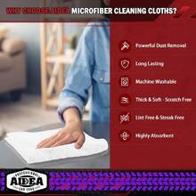 Microfiber Cleaning Cloth White 10PK, Microfiber Towels For Cars, Premium Car Cloths, Dusting Cloth Lint Free Cleaning Rags For SUVs, House, Kitchen, Window, Workshops,12*12",40065059 - 白色 - 查看 5