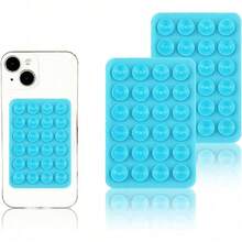 2个装硅胶吸盘手机壳支架，免提减压玩具镜面淋浴手机支架，视频和自拍（白色，浅粉色） - 彩色 - 查看 15