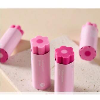 3pcs/Pack Gradient PVC Flower Erasers, Stationery Supplies, Jelly Erasers, Streak-Free After Wiping, Suitable For Art Creation, Back To School Student Prizes