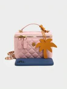 New Minimalist Handheld Box Bag, Shoulder & Crossbody Bag - Pink - View 3