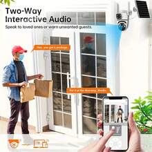 Dual Lens Solar IP Camera 4MP 2K Wireless Surveillance Camera WiFi For Smart Home Night Vision With People Detection CCTV - Multicolor - View 5