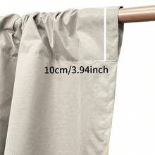 1pc Blackout Thermal Insulated Curtain - 99% UV-Resistant Polyester, Rod Pocket Hanging, Non-Bleachable Plain Weave, Bedroom Art Theme, Coated Blackout Thermal Insulation, , Noise Reduction - Ideal For Bedroom, Farmhouse And School Deep Sleep, 110gsm - Beige - View 5