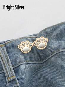 Cute Cat Paw Adjustable Belt Buckle, No Sewing Required, Fits Jeans, Skirts, Dresses, Women Fashion Accessory, Daily Wear - Multicolor - View 8