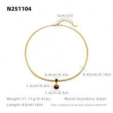 1pc Elegant Gold-Plated Tiger Eye Stone Pendant Necklace, Suitable For Women's Daily Wear - Gold - View 5