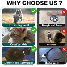 iDestry Cute Cat Collar With Detachable Reflective Kitten Collar With Bell, Compatible With Apple AirTag Holder, Nylon Silicone Material, Multiple Colors Available, Adjustable - Multicolor - View 9