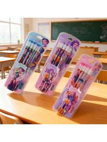 Bộ 12 bút chì hoạt hình KPOP chủ đề săn phù thủy, bộ bút chì viết hoạt hình sáng tạo dành cho trẻ em, quà tặng năm mới, văn phòng phẩm học sinh. - Nhiều màu - Xem 5