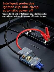 Démarreur de voiture portable avec compresseur d'air, batterie de démarrage, 5000A de crête avec gonfleur de pneus 150 PSI, bloc d'alimentation de batterie de voiture 12V, démarreur de voiture portable, fonction 5 en 1 de démarrage, chargeur de batterie - Multicolore - Voir 8