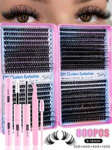 MEM Bộ 800/680 sợi mi giả D-Curl mềm mại, bao gồm hướng dẫn nối mi cho người mới bắt đầu, mi giả dày và bồng bềnh, kèm keo, chất làm kín, nhíp, nước tẩy trang, nhẹ và có thể tái sử dụng, bộ mi giả nhiều sợi dung tích lớn, mi giả mềm mại và tự nhiên, tạo hiệu ứng trang điểm mắt 3D, thích hợp để tự làm tại nhà, khi đi du lịch, đi làm hàng ngày, dự tiệc tối, trang điểm cô dâu trong đám cưới, v.v. - màu đen - Xem 14