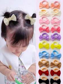 Set de 10 lazos elásticos de unicolor para el cabello de niñas, colores aleatorios, accesorios para el cabello lindos, alta elasticidad y sin daños - Multicolor - Ver 5