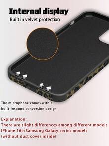 1pc Leopard Print PU Soft Leather Anti-Fall Anti-Shock Phone Case With Sound Amplifier Design, Compatible With IPhone 17 Pro Max/16 Pro Max/16 Plus/13 Pro Max/14 Pro Max 13 14 11 12 Pro 11/15 Pro, Galaxy S24 Ultra, Holiday Gift - Bronze Gold - View 9