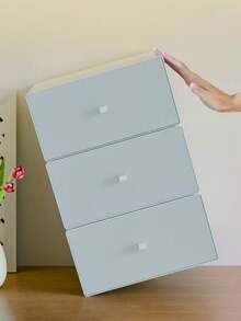 1pc Desktop Drawer Style Storage Box, Desk Organizer Rack For Stationery, Office, Student Dorm, Suitable For Bedroom, Living Room, Dorm, Office, Study, Vanity - White - View 4