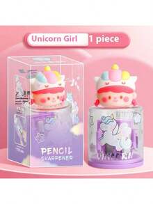 1pc Unicorn Pattern Pencil Sharpener, Basic Plastic Manual Sharpener For Students, Back To School Essential, School Supplies, Stationery