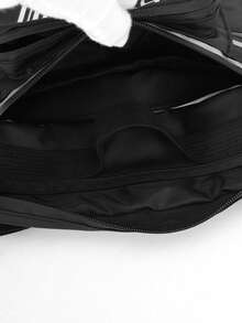 1 pièce Sac banane en nylon pour homme, de forme carrée, couleur unie décontractée, avec sangle d'épaule réglable, convient pour les sports, le fitness, les déplacements, les occasions décontractées. Peut également être utilisé comme cadeau de Thanksgiving pour le mari, sac messenger, sac de cyclisme, cadeau de Noël pour les hommes, sac à bandoulière, sac banane de Noël d'hiver, sac de taille, sac de rangement pour les vacances. - Noir - Voir 4