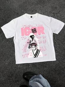 Call Me If You Get Lost Graphic Casual Soft Short Sleeve Pure Cotton 220gsm T - Shirt - 白色 - 查看 1